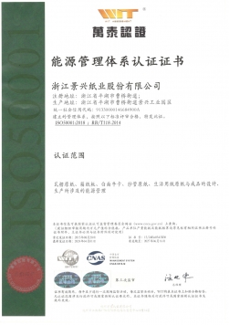GB/T23331能源治理系统认证证书中文
